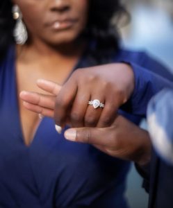 Black bride newly engaged in Boston