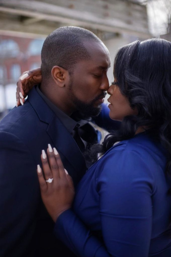 Black bride newly engaged in Boston