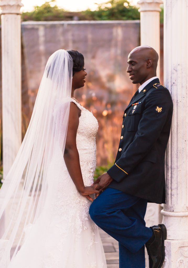 Ivoirian groom and Congolese bride wedding portrait